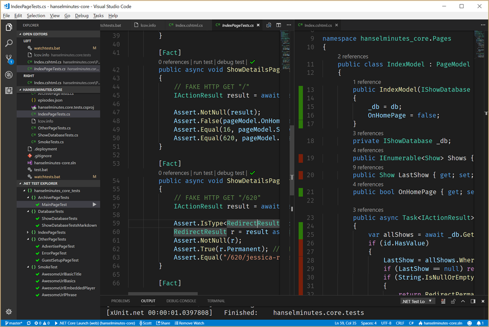 Automatic Unit Testing In Net Core Plus Code Coverage In Visual Studio Code Scott Hanselman